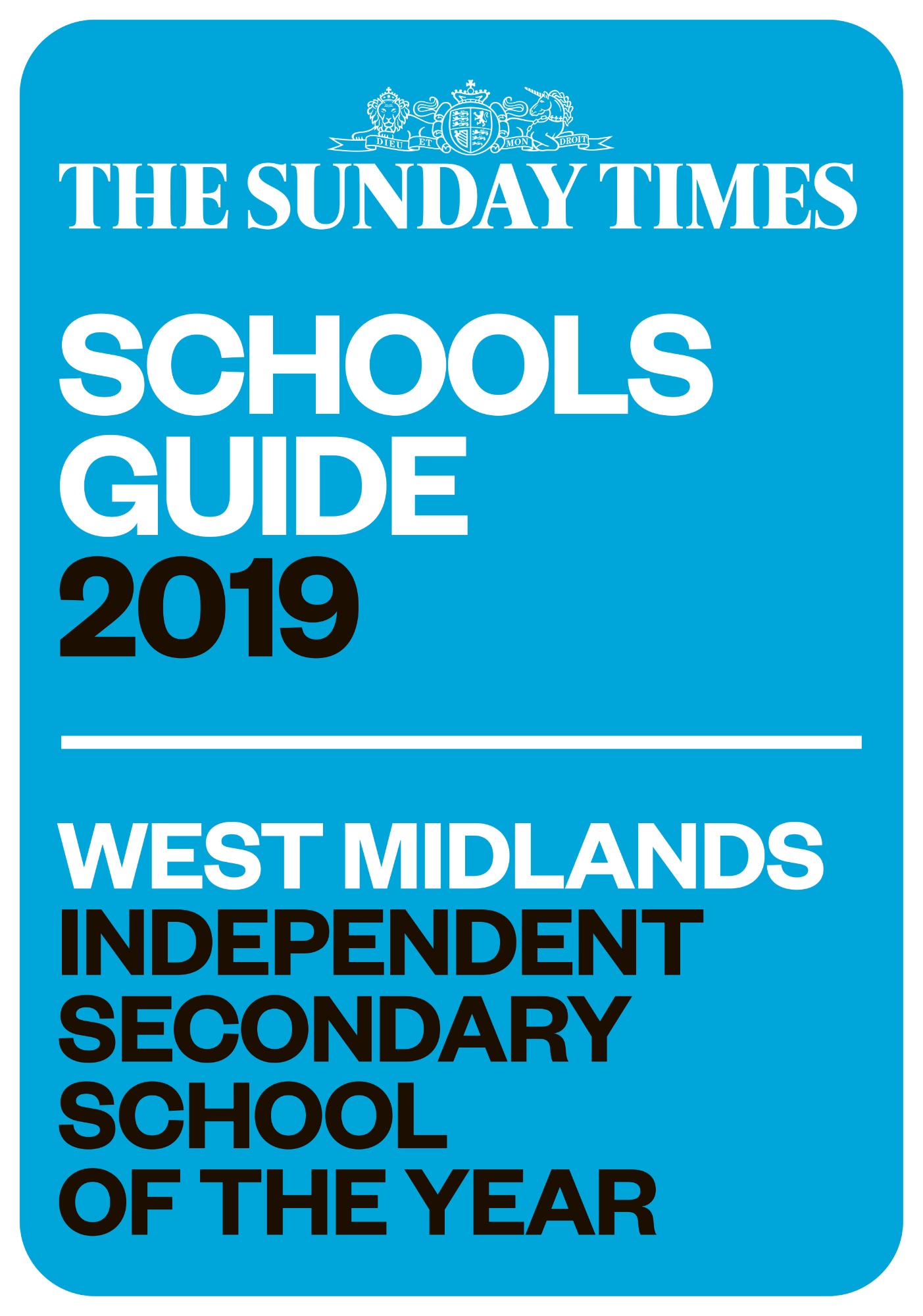 The Sunday Times West Midlands Independent Secondary School of the Year 2019